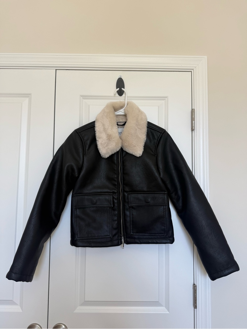 Abercrombie Vegan Leather Trucker Jacket